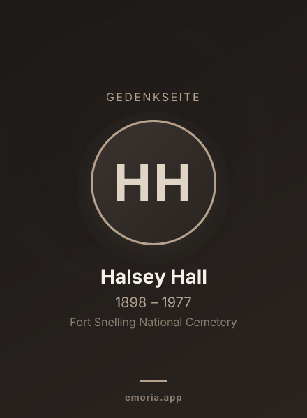 Gedenkportrait von Halsey Hall