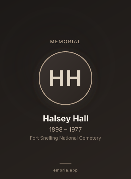 Memorial portrait of Halsey Hall