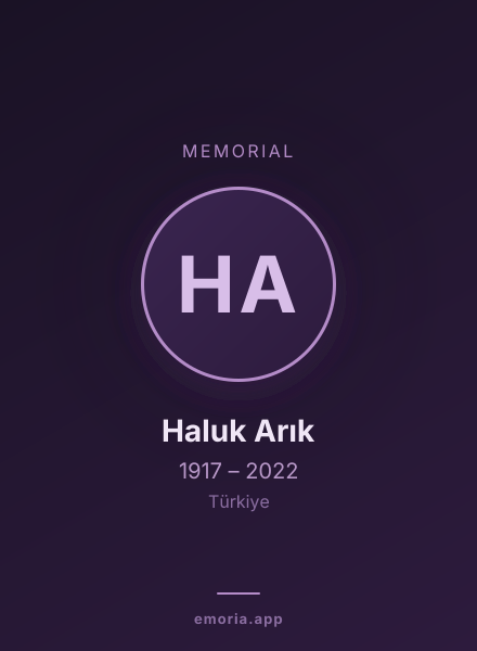 Memorial portrait of Haluk Arık