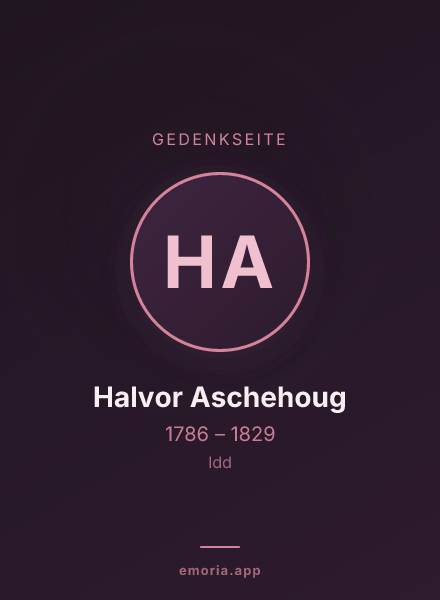 Gedenkportrait von Halvor Aschehoug