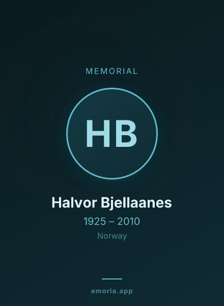 Memorial portrait of Halvor Bjellaanes