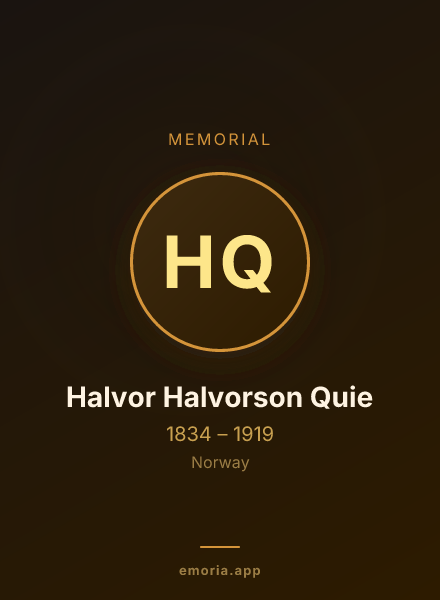 Memorial portrait of Halvor Halvorson Quie