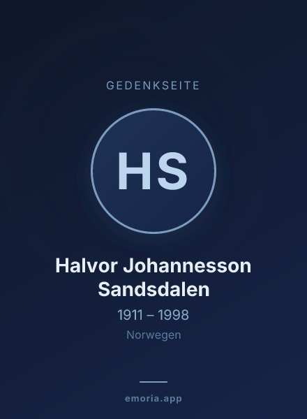 Gedenkportrait von Halvor Johannesson Sandsdalen