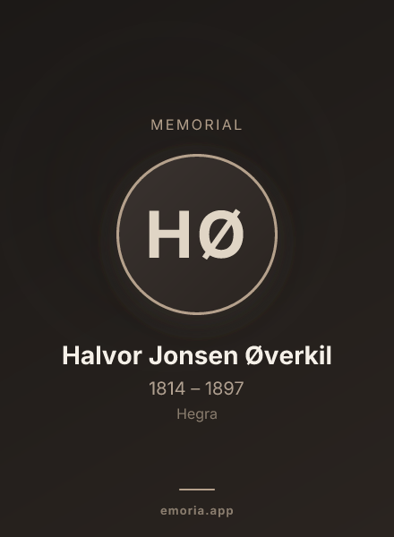 Memorial portrait of Halvor Jonsen Øverkil