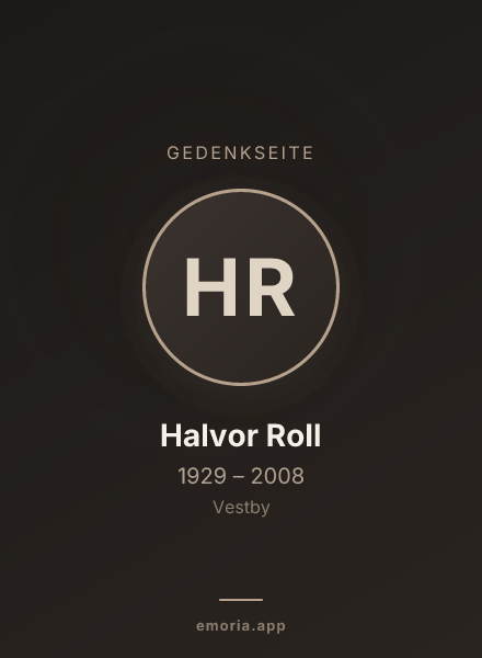 Gedenkportrait von Halvor Roll
