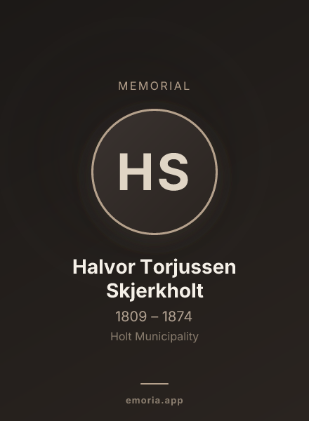 Memorial portrait of Halvor Torjussen Skjerkholt