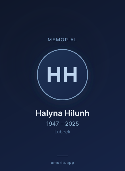 Memorial portrait of Halyna Hilunh