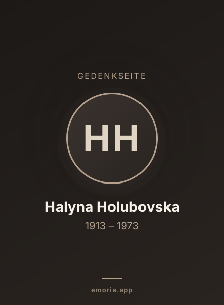 Gedenkportrait von Halyna Holubovska