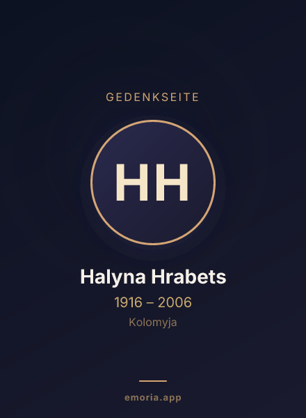 Gedenkportrait von Halyna Hrabets