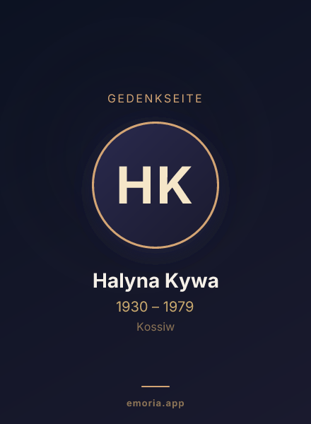 Gedenkportrait von Halyna Kywa