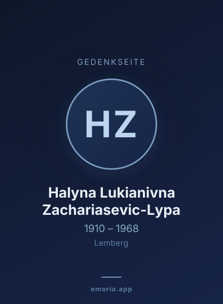 Gedenkportrait von Halyna Lukianivna Zachariasevic-Lypa