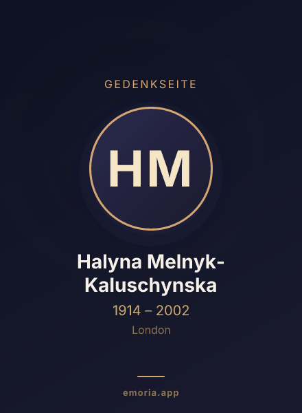 Gedenkportrait von Halyna Melnyk-Kaluschynska