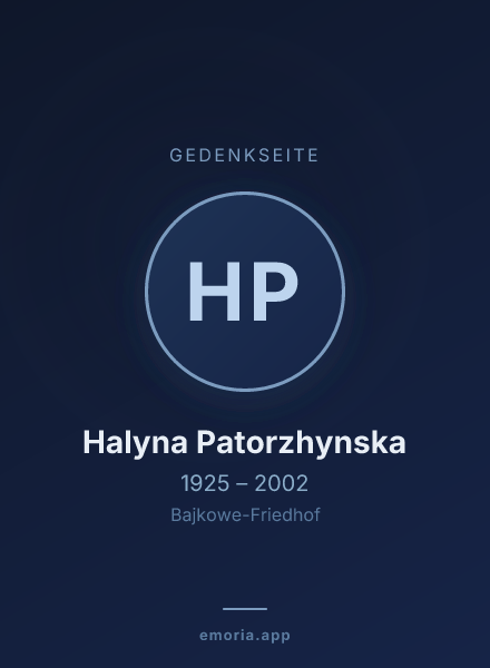 Gedenkportrait von Halyna Patorzhynska