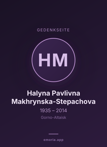 Gedenkportrait von Halyna Pavlivna Makhrynska-Stepachova