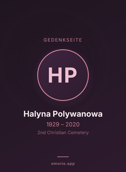 Gedenkportrait von Halyna Polywanowa