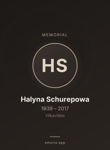 Memorial portrait of Halyna Schurepowa