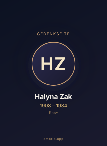 Gedenkportrait von Halyna Zak
