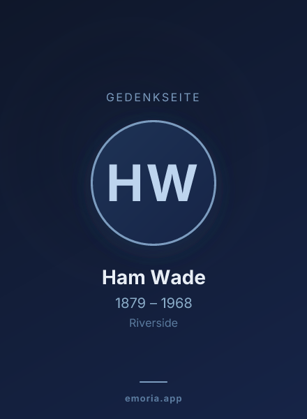 Gedenkportrait von Ham Wade