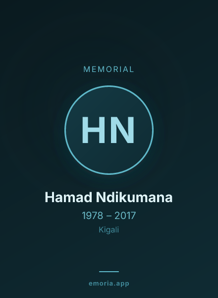 Memorial portrait of Hamad Ndikumana