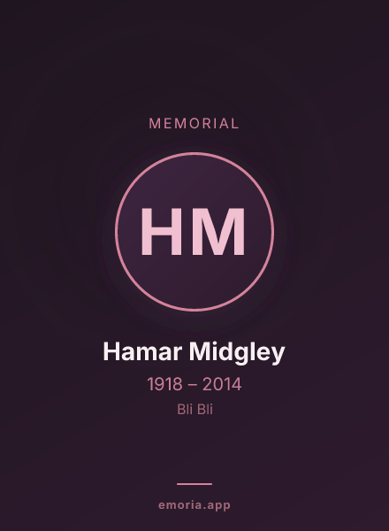 Memorial portrait of Hamar Midgley