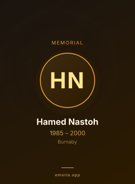 Memorial portrait of Hamed Nastoh
