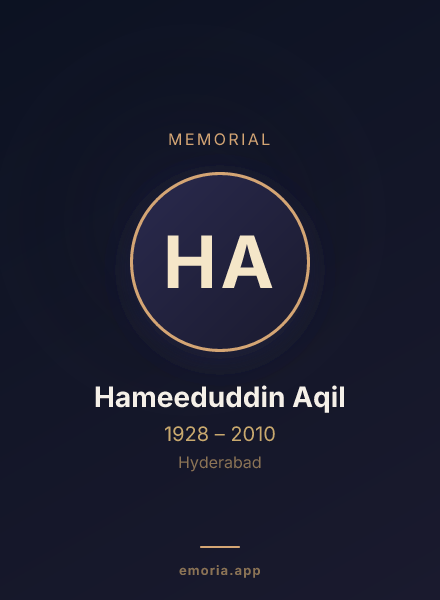 Memorial portrait of Hameeduddin Aqil