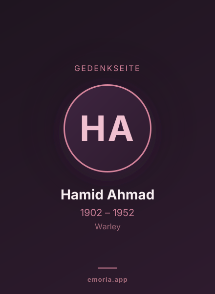 Gedenkportrait von Hamid Ahmad