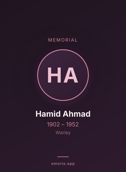 Memorial portrait of Hamid Ahmad
