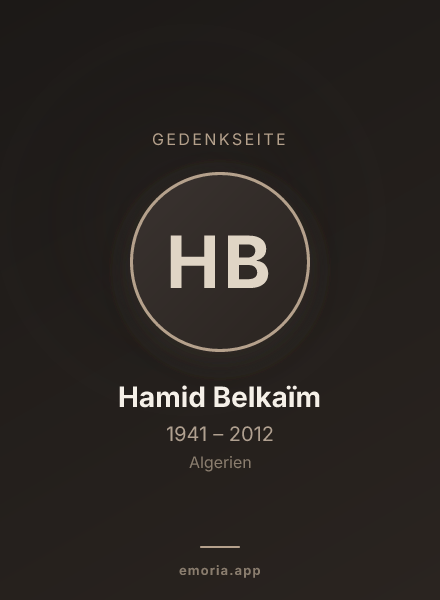 Gedenkportrait von Hamid Belkaïm