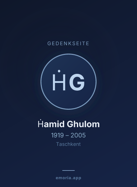 Gedenkportrait von Ḣamid Ghulom