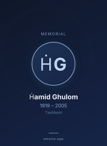 Memorial portrait of Ḣamid Ghulom