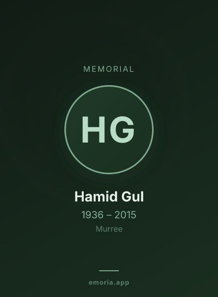 Memorial portrait of Hamid Gul
