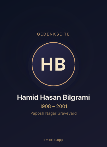 Gedenkportrait von Hamid Hasan Bilgrami