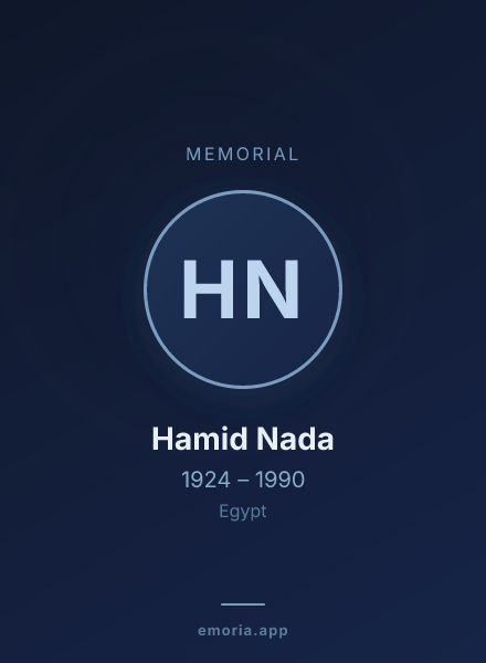 Memorial portrait of Hamid Nada