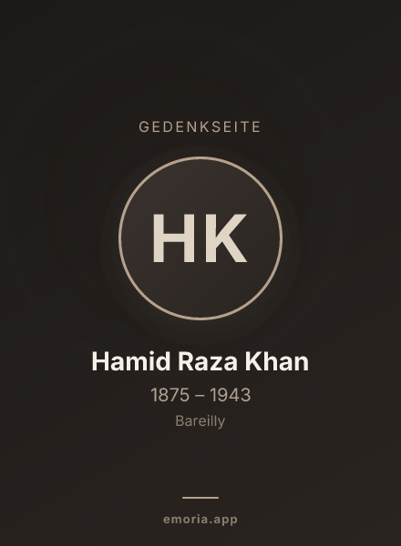 Gedenkportrait von Hamid Raza Khan