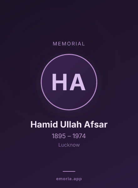 Memorial portrait of Hamid Ullah Afsar