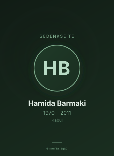 Gedenkportrait von Hamida Barmaki