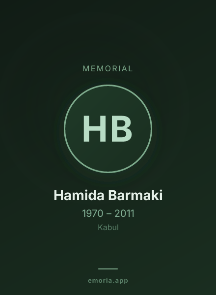 Memorial portrait of Hamida Barmaki