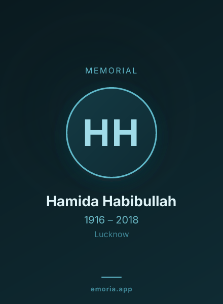 Memorial portrait of Hamida Habibullah