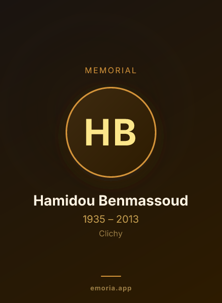 Memorial portrait of Hamidou Benmassoud