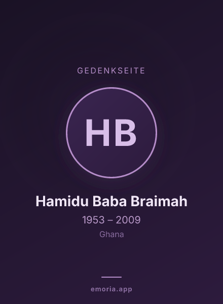 Gedenkportrait von Hamidu Baba Braimah