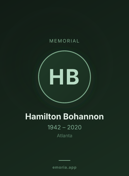 Memorial portrait of Hamilton Bohannon