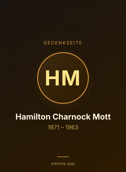 Gedenkportrait von Hamilton Charnock Mott
