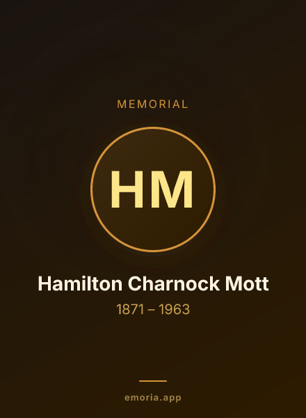 Memorial portrait of Hamilton Charnock Mott