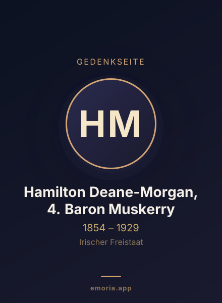 Gedenkportrait von Hamilton Deane-Morgan, 4. Baron Muskerry