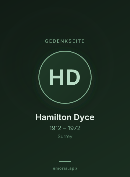Gedenkportrait von Hamilton Dyce