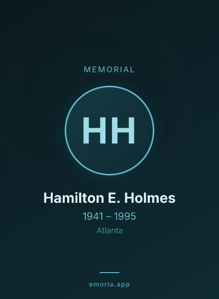 Memorial portrait of Hamilton E. Holmes