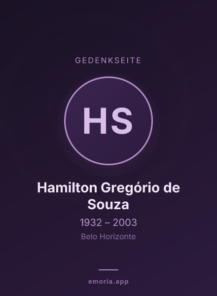Gedenkportrait von Hamilton Gregório de Souza