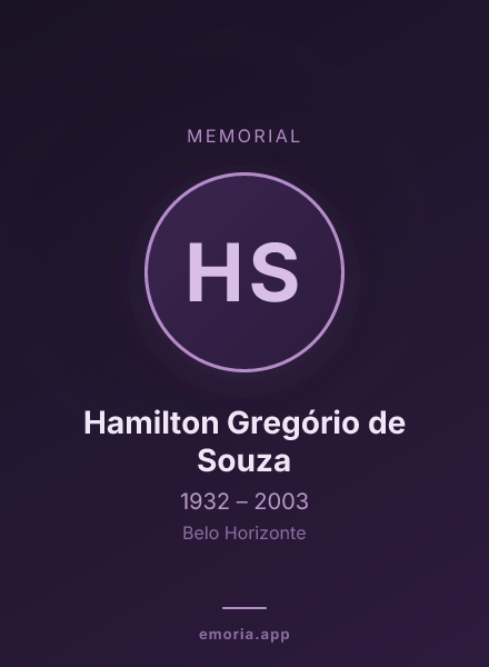 Memorial portrait of Hamilton Gregório de Souza