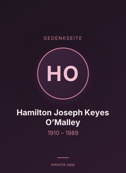 Gedenkportrait von Hamilton Joseph Keyes O’Malley
